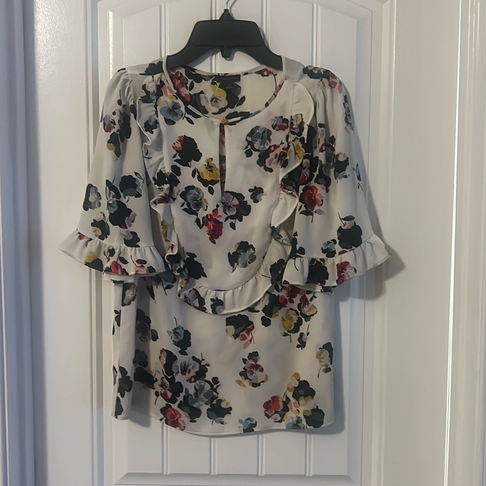Ruffle/floral blouse